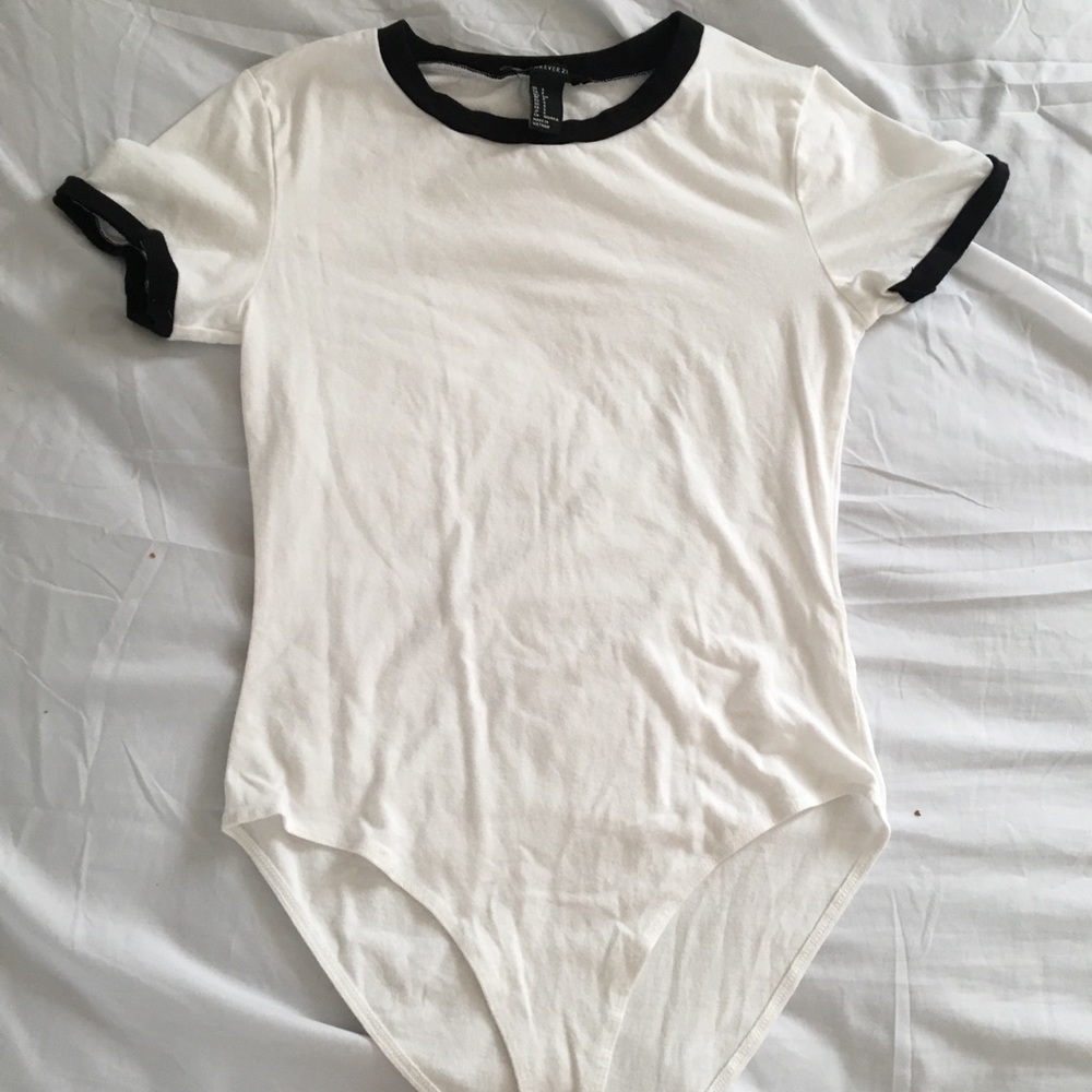 White Forever21 bodysuit